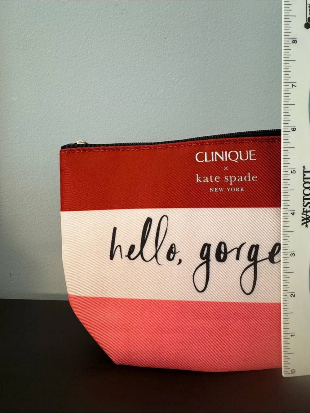 2023 Clinique & Kate Spade Hello Gorgeous cosmetics makeup bag NWT limited ed